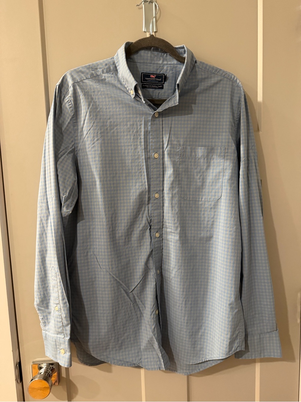 Vineyard Vines Classic Fit Light Blue Check Button-Down Shirt - Men